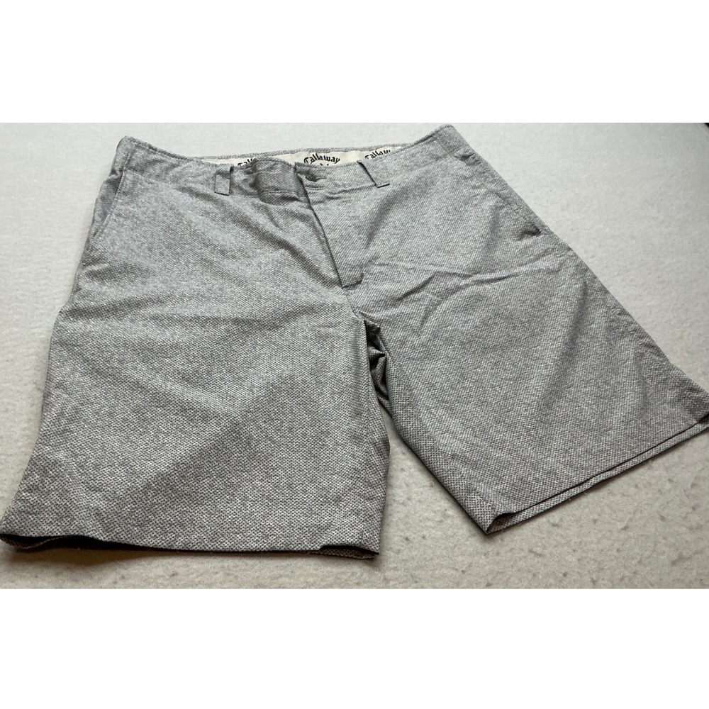 Callaway Mens Golf Shorts Grey Micro Pattern Stretch Size 36‎ Performance Casual